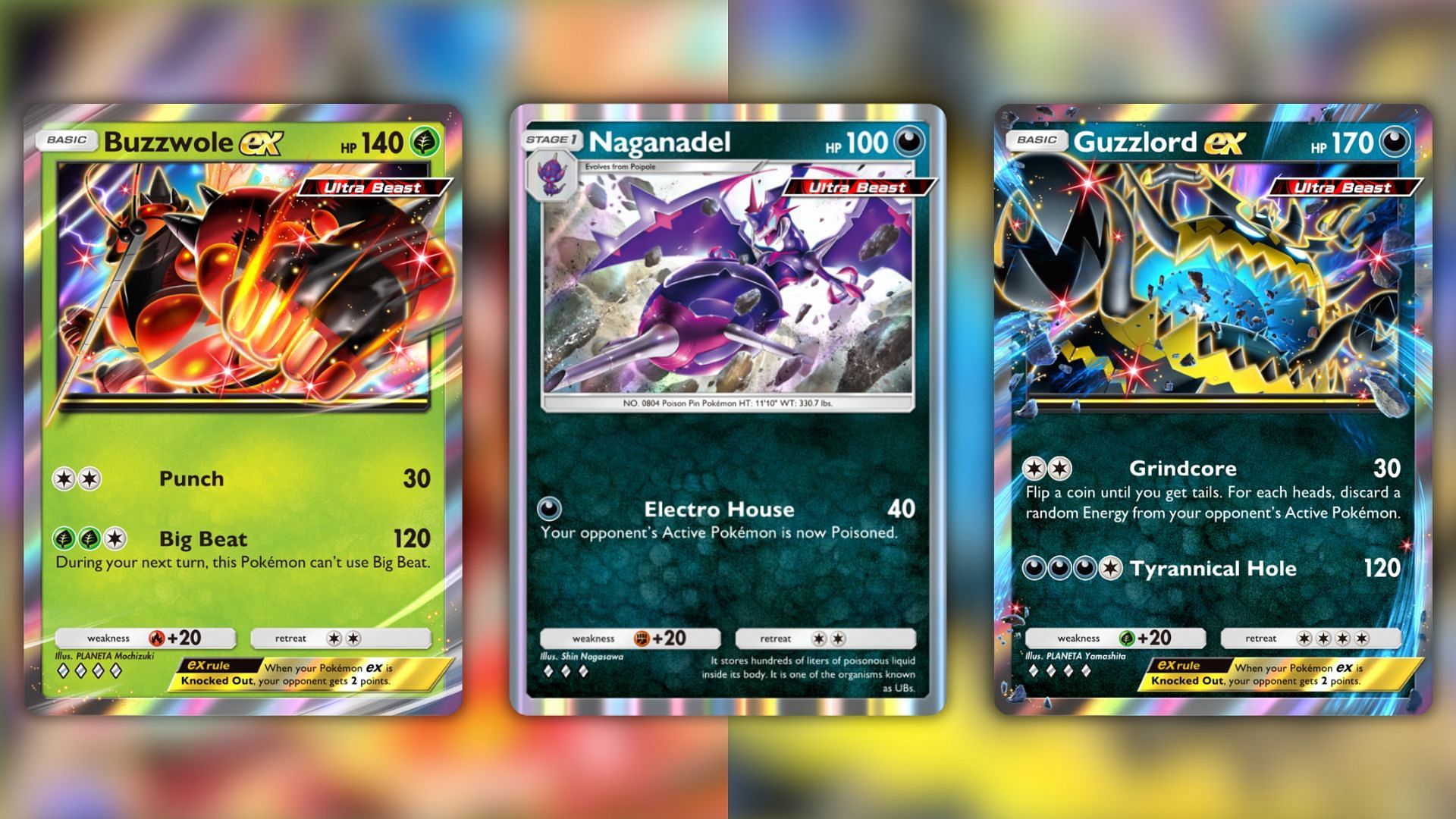 Buzzwole ex, Naganadel and Guzzlord ex (Image via The Pokemon Company)